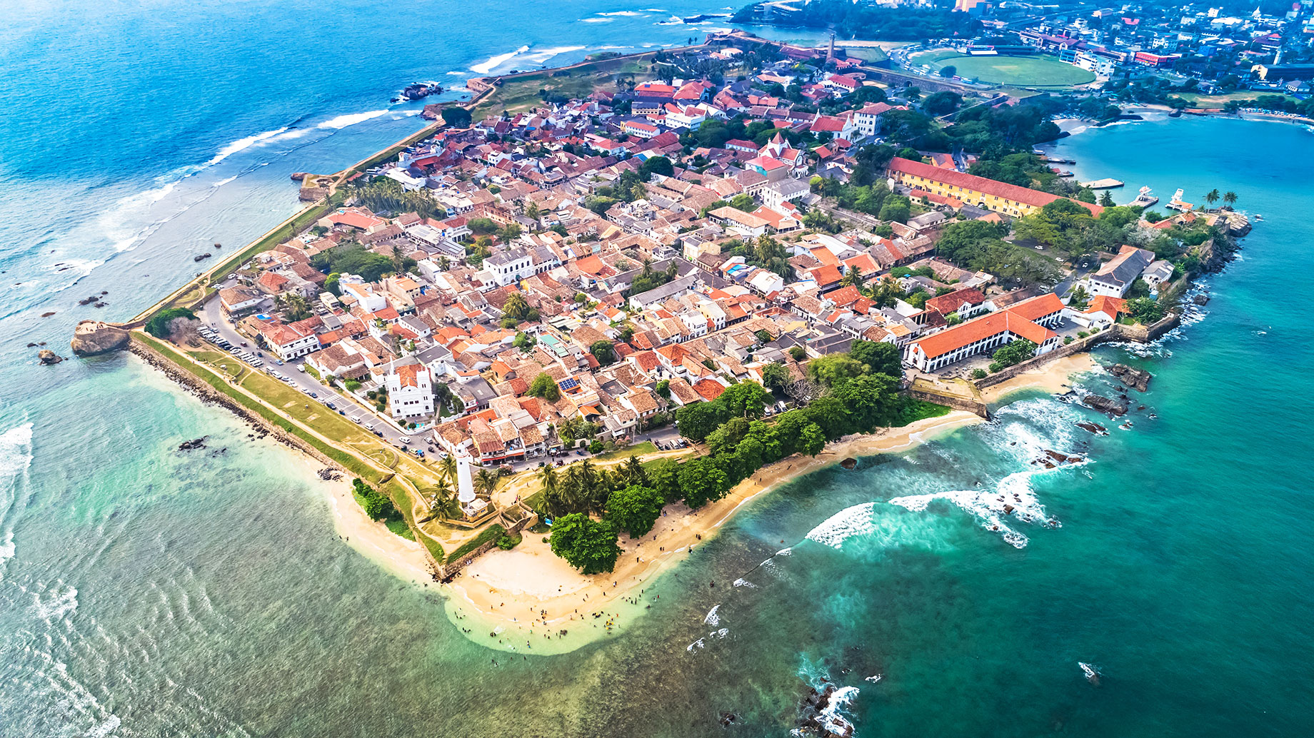 The coastal landscape of Galle, Sri Lanka
